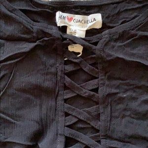 NWOT H&M x Coachella Bell-Sleeved Crop Top